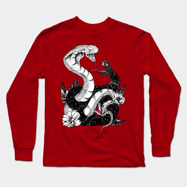 Fight of the Snakes Long Sleeve T-Shirt by Liverditty